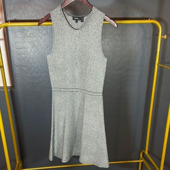 Theory Gray Sheath Dress with Halter Neckline for Casual Occasions - Picture 1 of 8